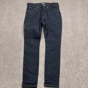 J Crew 250 Jeans Men 31W 32L Indigo Blue Kurabo‎ Japanese Skinny Leg Denim